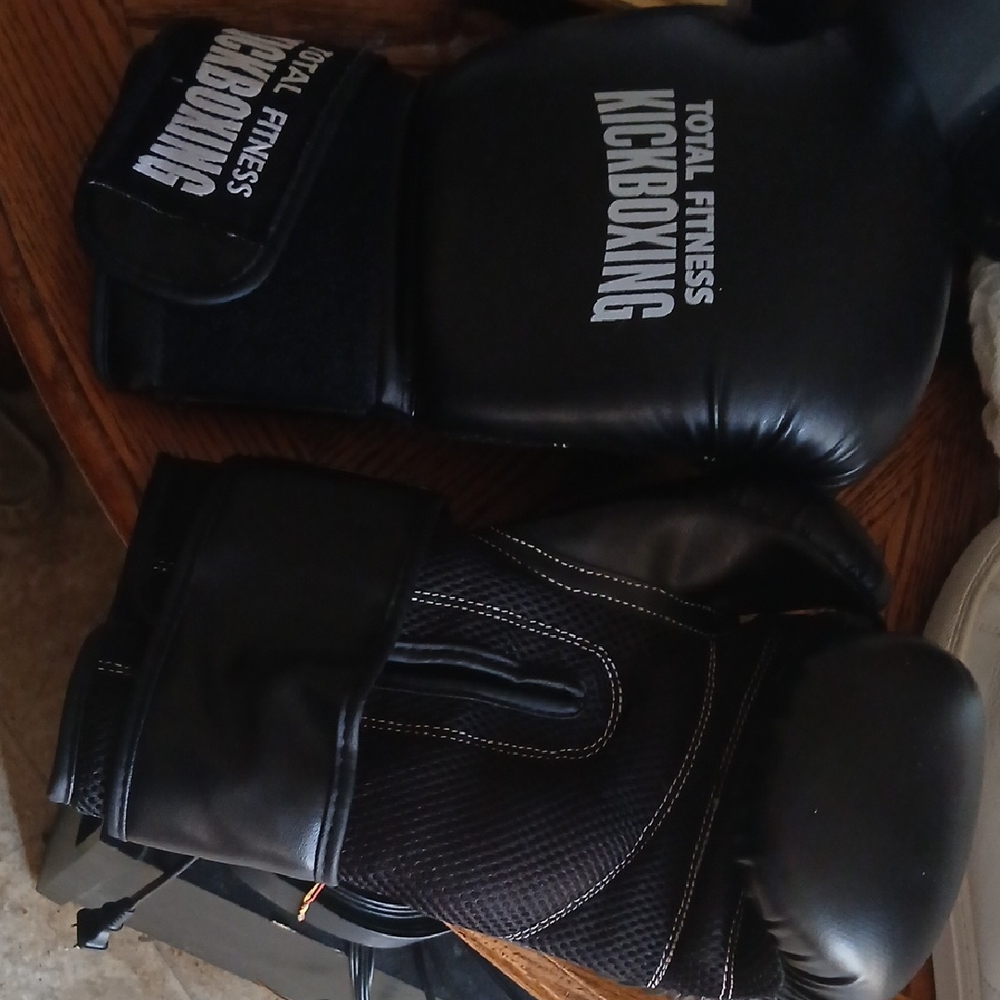 Total Fitness Kickboxing Gloves Black. 14oz.